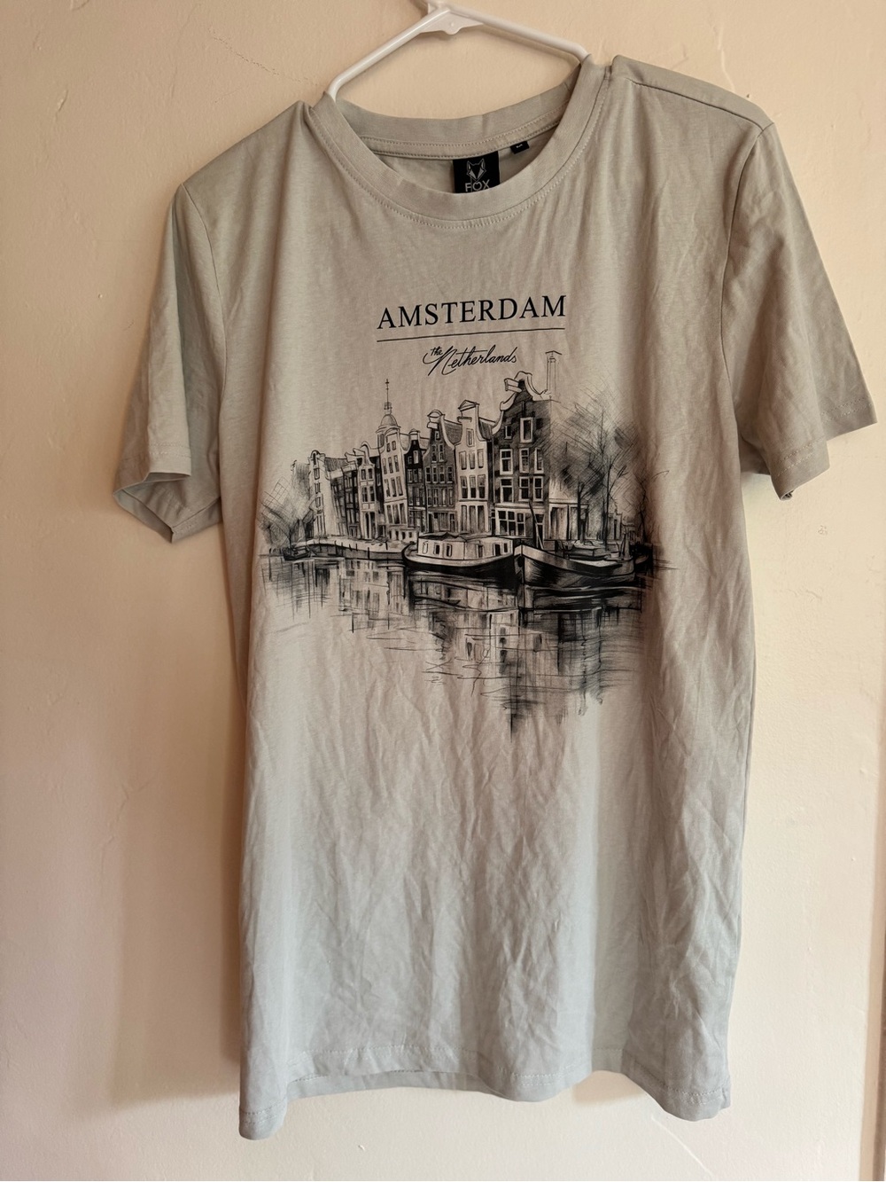 Fox Men’s Amsterdam Graphic Tee - Light Gray with Black Print